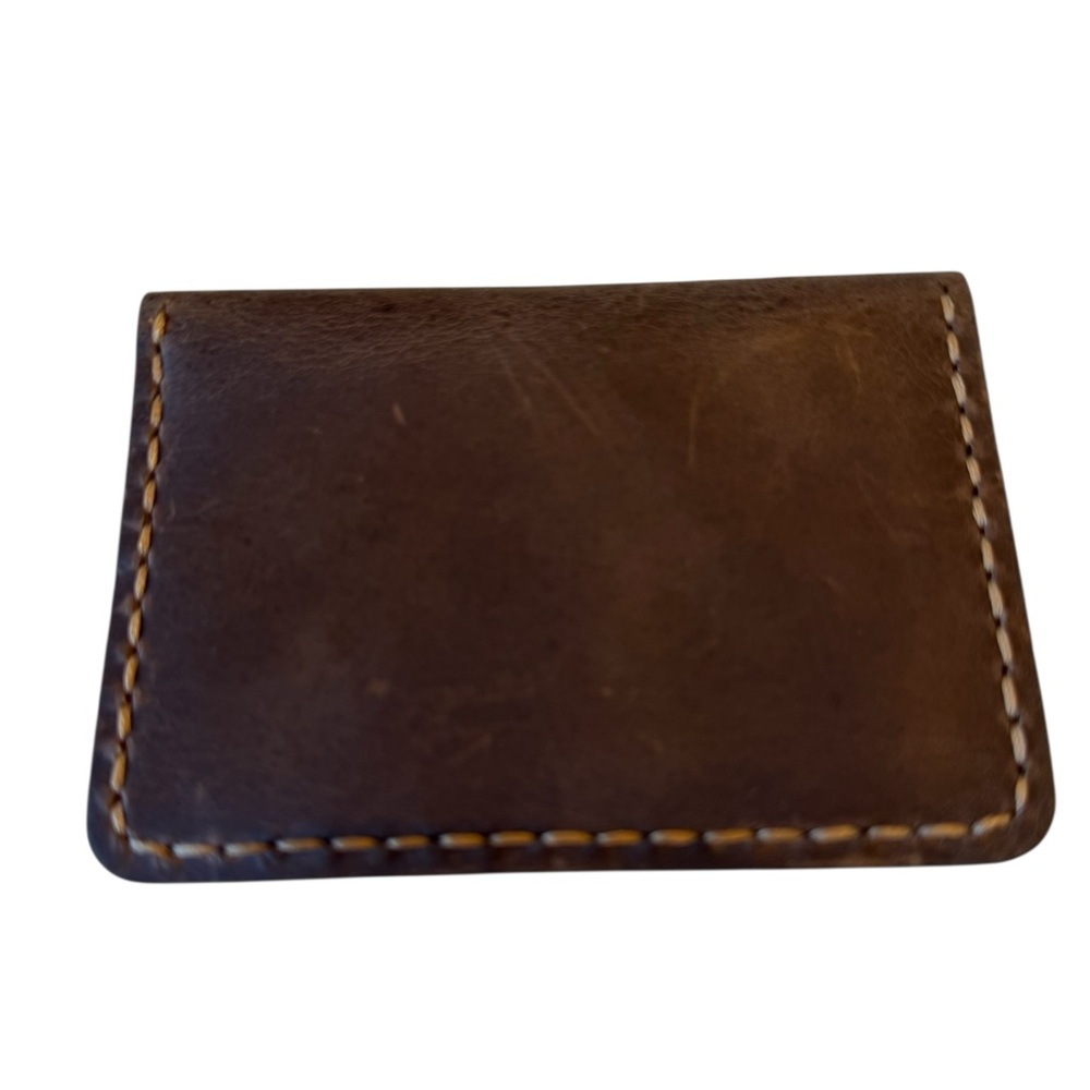 Classic Brown Leather Card Wallet - Minimalist Men's Accessory